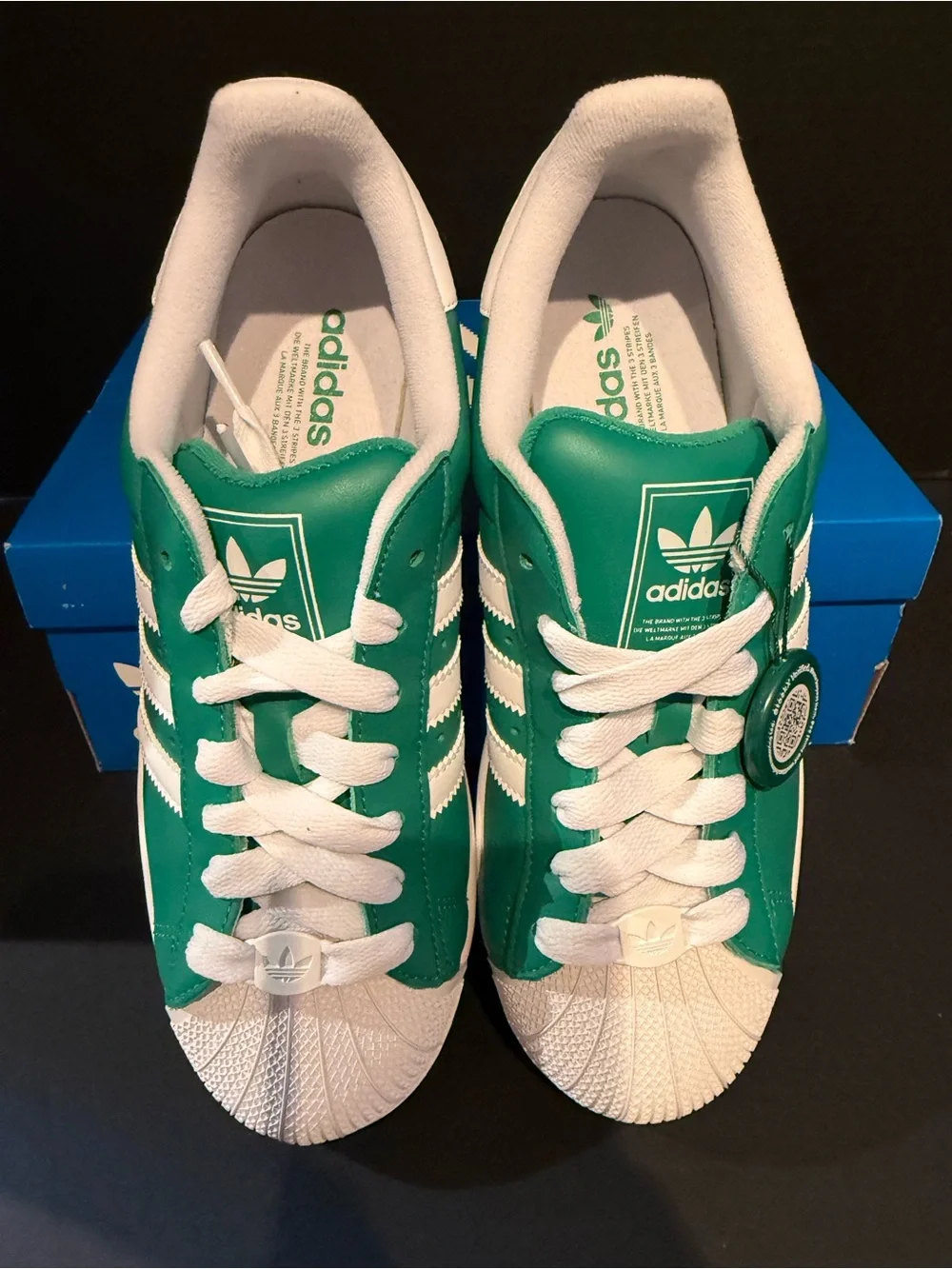 adidas Superstar II Green & White Low-Top Sneakers 9.5M